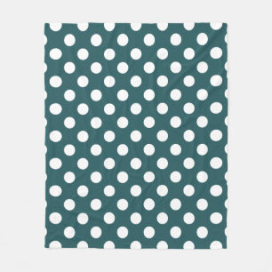 Couverture Polaire Pois blancs sur turquoise