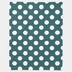 Couverture Polaire Pois blancs sur turquoise