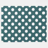 Couverture Polaire Pois blancs sur turquoise (Devant (Horizontal))