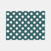 Couverture Polaire Pois blancs sur turquoise (Devant (Horizontal))