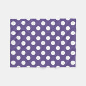 Couverture Polaire Pois blancs sur ultra violet (Devant (Horizontal))