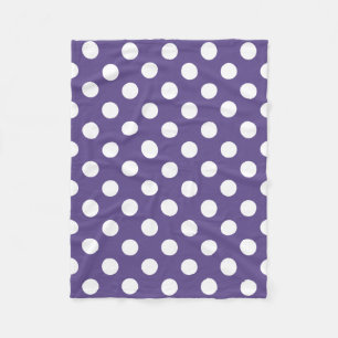 Couverture Polaire Pois blancs sur ultra violet