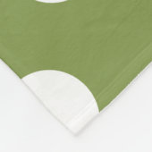 Couverture Polaire Pois blancs sur vert olive (Coin)
