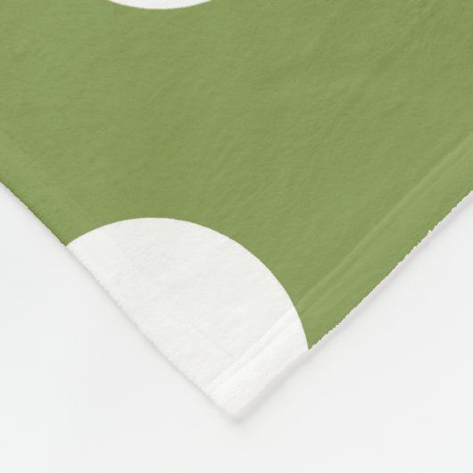 Couverture Polaire Pois blancs sur vert olive (Coin)