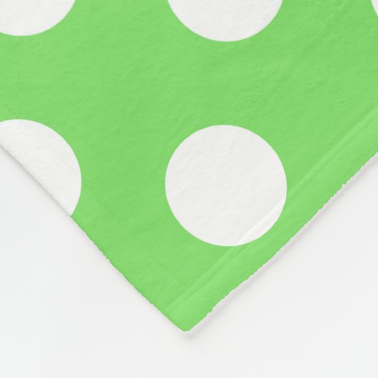 Couverture Polaire Pois blancs sur vert pomme (Coin)