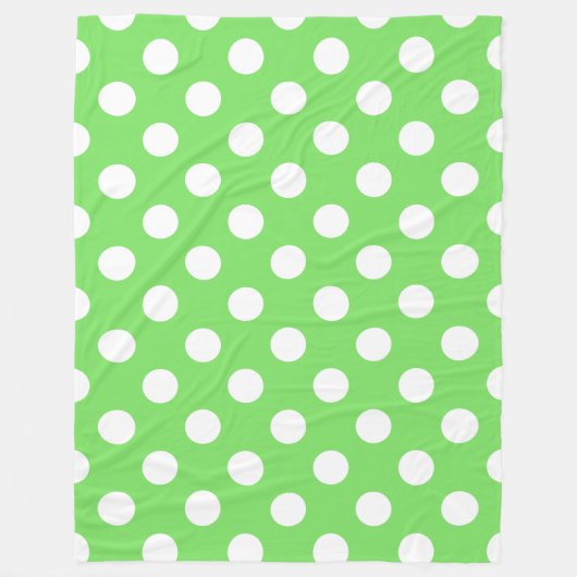 Couverture Polaire Pois blancs sur vert pomme (Devant)