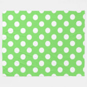 Couverture Polaire Pois blancs sur vert pomme (Devant (Horizontal))