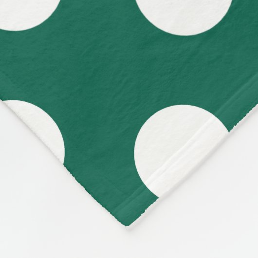 Couverture Polaire Pois blancs sur vert sauge (Coin)