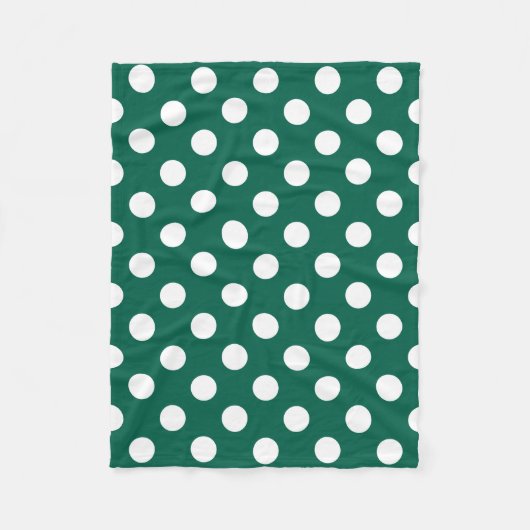 Couverture Polaire Pois blancs sur vert sauge (Devant)