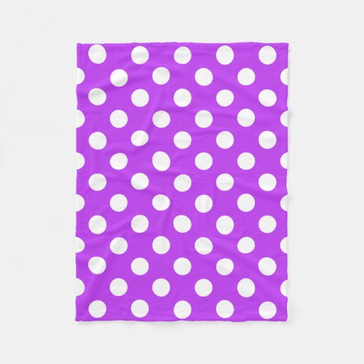 Couverture Polaire Pois blancs sur violet clair (Devant)