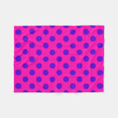 Couverture Polaire Pois bleus sur fuchsia (Devant (Horizontal))