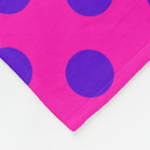 Couverture Polaire Pois bleus sur fuchsia (Coin)