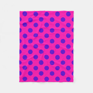 Couverture Polaire Pois bleus sur fuchsia