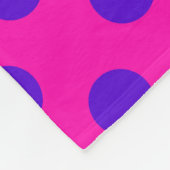 Couverture Polaire Pois bleus sur fuchsia (Coin)