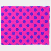 Couverture Polaire Pois bleus sur fuchsia (Devant (Horizontal))