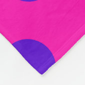 Couverture Polaire Pois bleus sur fuchsia (Coin)