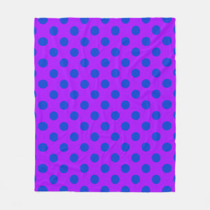 Couverture Polaire Pois bleus sur violet