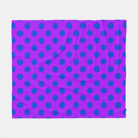 Couverture Polaire Pois bleus sur violet (Devant (Horizontal))