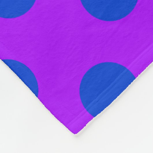 Couverture Polaire Pois bleus sur violet (Coin)