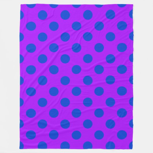 Couverture Polaire Pois bleus sur violet (Devant)