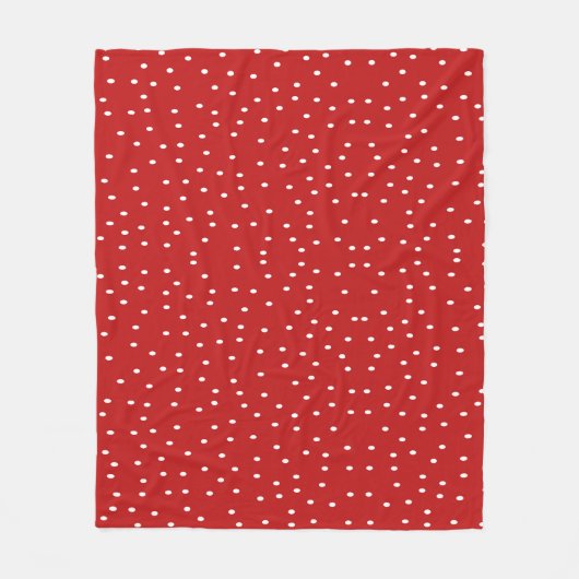 Couverture Polaire Pois classique rouge et blanc (Devant)