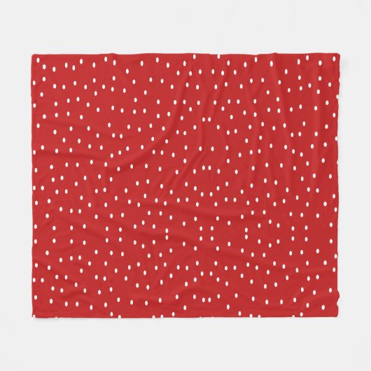 Couverture Polaire Pois classique rouge et blanc (Devant (Horizontal))