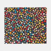 Couverture Polaire Pois colorés sur Arrière - plan foncé (Devant (Horizontal))