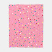 Couverture Polaire Pois colorés sur rose (Devant)