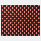 Couverture Polaire Pois coralliens vivants sur noir (Devant (Horizontal))