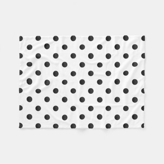 Couverture Polaire Pois d'aquarelle noir et blanc (Devant (Horizontal))
