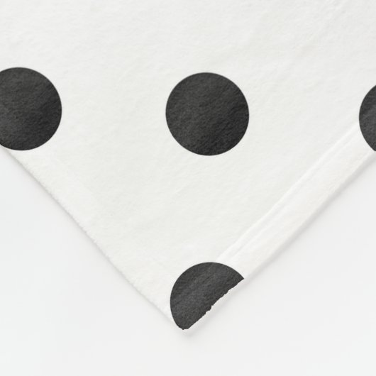 Couverture Polaire Pois d'aquarelle noir et blanc (Coin)