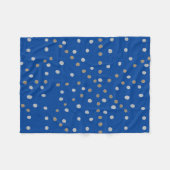 Couverture Polaire Pois d'argent et d'or sur bleu (Devant (Horizontal))