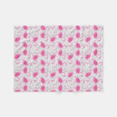 Couverture Polaire Pois de Flamant rose de roses pâles (Devant (Horizontal))
