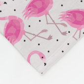Couverture Polaire Pois de Flamant rose de roses pâles (Coin)
