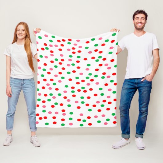 Couverture Polaire Pois de Noël (En situation)