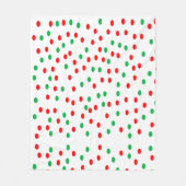 Couverture Polaire Pois de Noël vert et rouge (Devant)