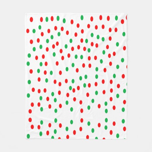 Couverture Polaire Pois de Noël vert et rouge (Devant)