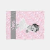 Couverture Polaire Pois de princesse Nursery Personalized Pink de (Devant (Horizontal))