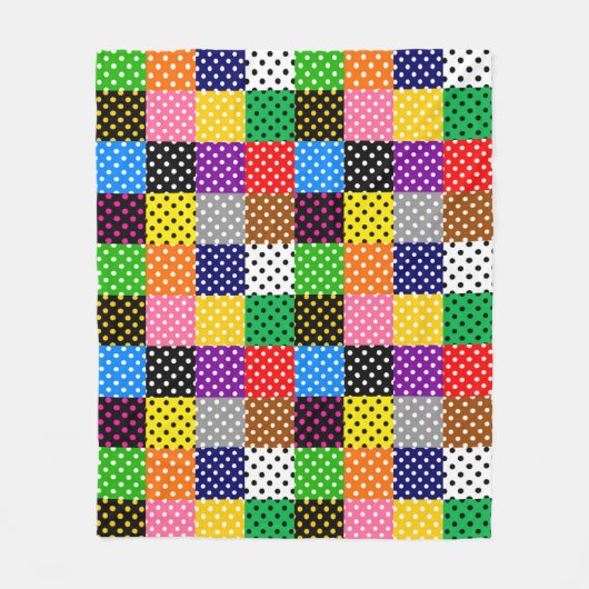 Couverture Polaire Pois de surfaces composées multicolores (Devant)