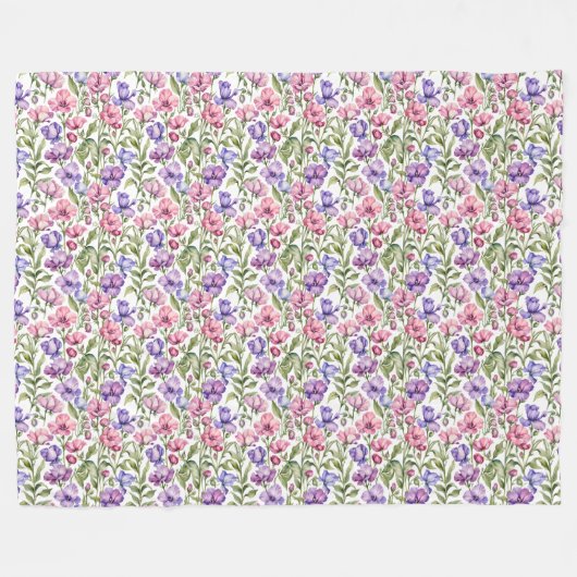 Couverture Polaire Pois doux rose et violet (Devant (Horizontal))