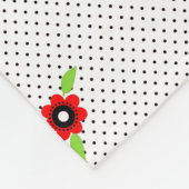 Couverture Polaire Pois et fleurs Blanche polaire personnalisée (Coin)