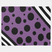 Couverture Polaire Pois et rayures violets et noirs (Devant (Horizontal))