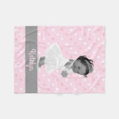 Couverture Polaire Pois ethnique de princesse Nursery Gray Pink (Devant (Horizontal))