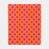 Couverture Polaire Pois Fuchsia orange (Devant)