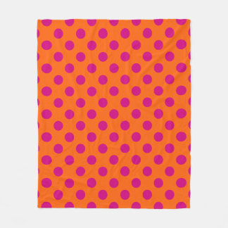 Couverture Polaire Pois Fuchsia orange