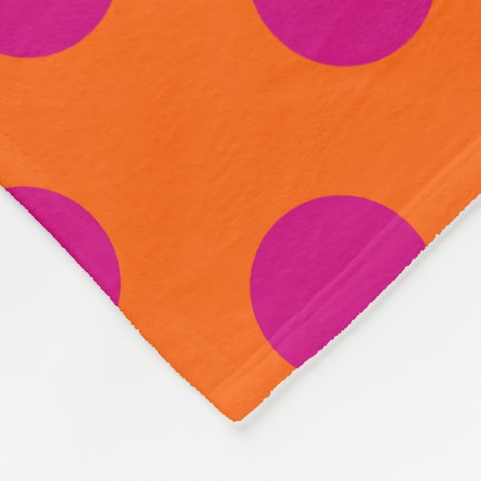 Couverture Polaire Pois Fuchsia orange (Coin)