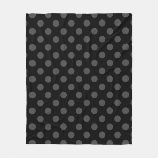 Couverture Polaire Pois gris sur noir (Devant)