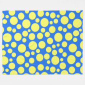 Couverture Polaire Pois jaunes sur un arrière - plan bleu ciel (Devant (Horizontal))