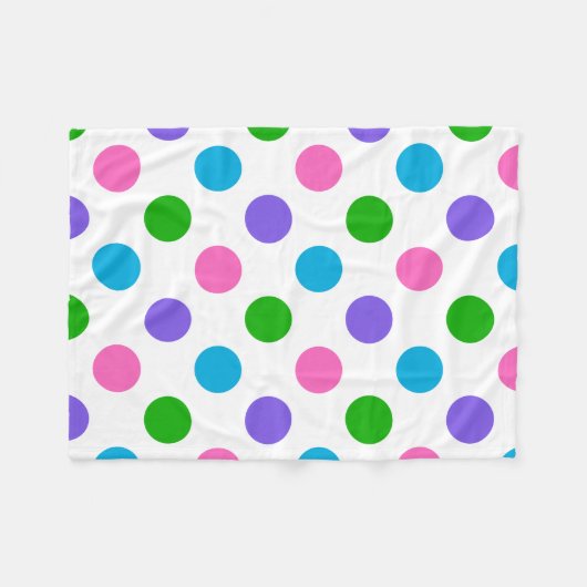 Couverture Polaire Pois multi de couleur (Devant (Horizontal))