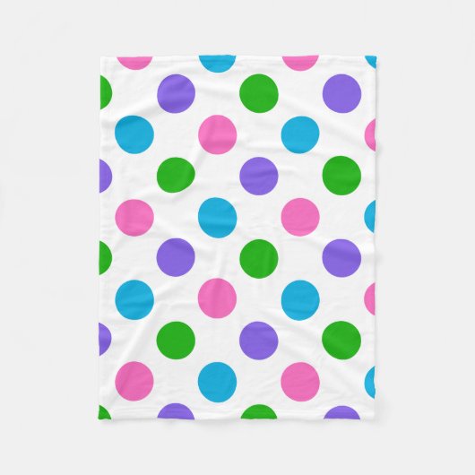Couverture Polaire Pois multi de couleur (Devant)